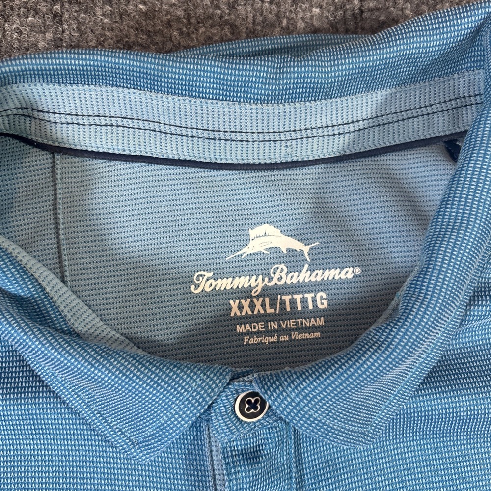 Tommy Bahama Polo Shirt 3XL Blue Performance Golf Short Sleeve Modal Blend - Picture 2 of 7